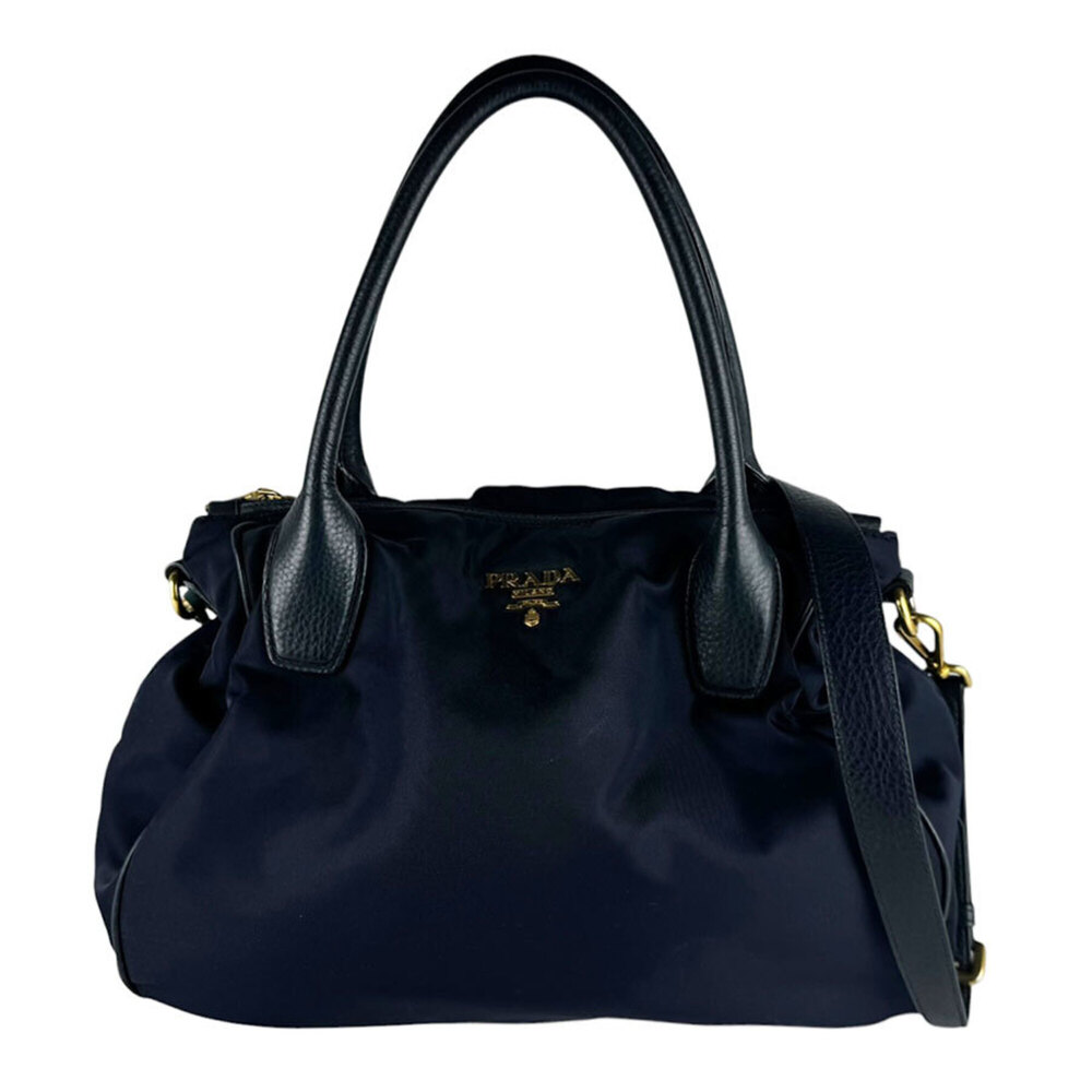 PRADA Blue Leather Shoulder Bag